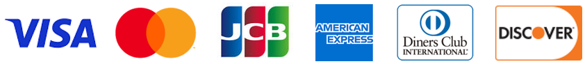 VISA,MasterCard,JCB,Amex,Diners,Discoverのロゴ